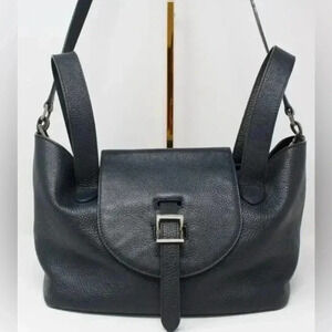 Meli melo navy blue leather tote handbag
